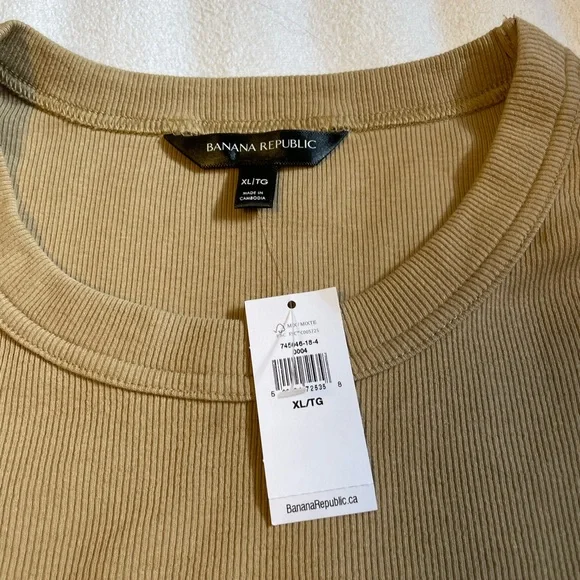 Banana Republic Ribbed Tan Long Sleeve Top - Picture 2 of 3